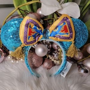 Disney Aladdin Jasmine Magic Carpet Bow Sequined Minnie Ears Headband NEW